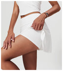 Tennis set High-neck top with A-line skirt