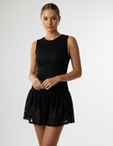 zwarte kanten tennisjurk