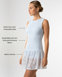lace tennis dress blue