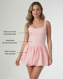 Tennis Dress with Puff Skirt - Pink