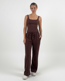brown jogger set with pocket