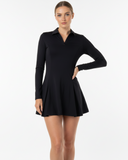 long sleeve tennis dress black