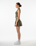 Tennis set High-neck top with A-line skirt