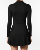 back of the black tennis dress long-sleeve