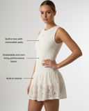 chris evert lace dress Evertless! Tennis legend Chris Evert made the all-white lace mini-dress iconic and all the rage when she rocked it in the 1971 US Open. Accented with her signature white ribbon in her hair, Chrissy