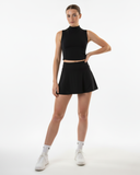 Tennis set High-neck top with A-line skirt