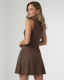 Brown tennis dress with zipper