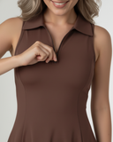 Brown tennis dress with zipper