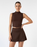 Tennis set High-neck top with A-line skirt