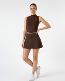 Tennis set High-neck top with A-line skirt