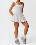 Tennis Dress with Puff Skirt - Pink