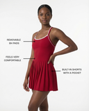 Rode elegante tennisjurk