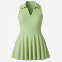 Tennis Dress with Collar - Green