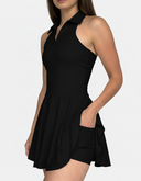 Tennis Dress with Collar - Green