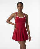 Rode elegante tennisjurk