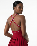 Rode elegante tennisjurk