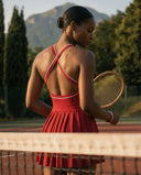 Rode elegante tennisjurk